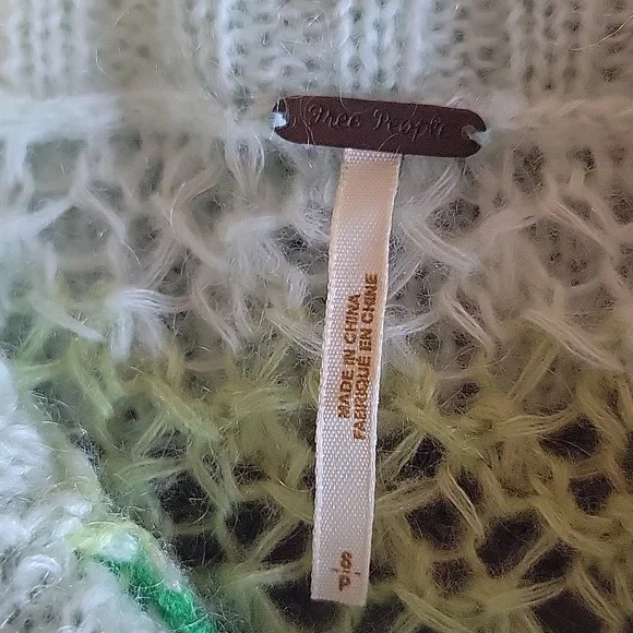 Womens Free People green, blue, pink, button down sweater in size small - Picture 5 of 7